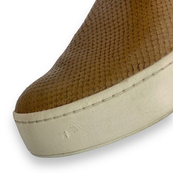 Vince Warren Slip-On sneakers ladies 8.5 Platform Snakeskin Embossed tan leather - Picture 8 of 11